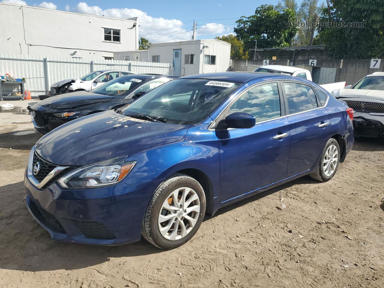 2018 Nissan Sentra S Синий vin: 3N1AB7AP6JL621186