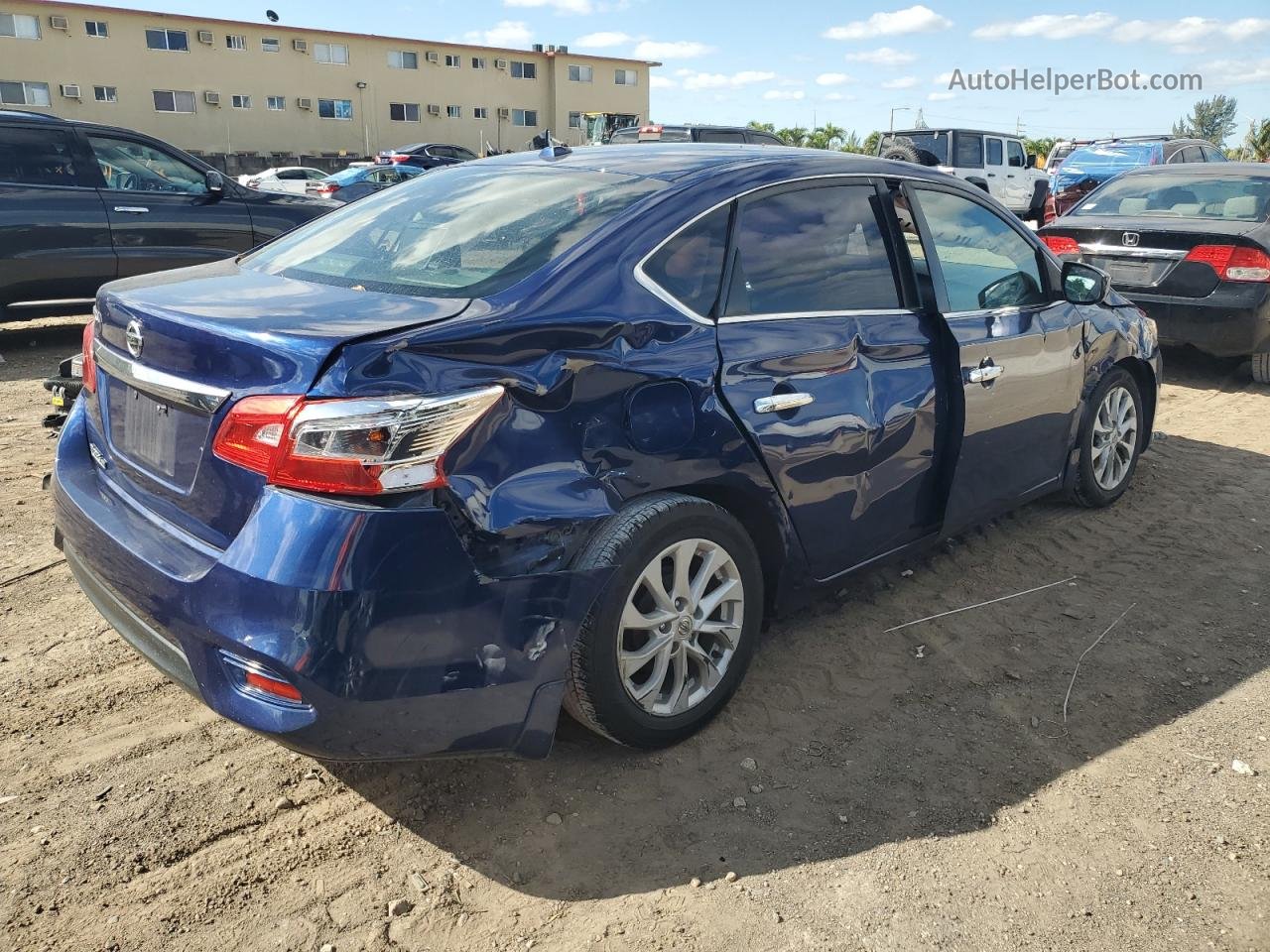 2018 Nissan Sentra S Blue vin: 3N1AB7AP6JL621186