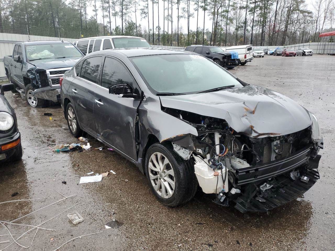 2018 Nissan Sentra S Угольный vin: 3N1AB7AP6JL627568