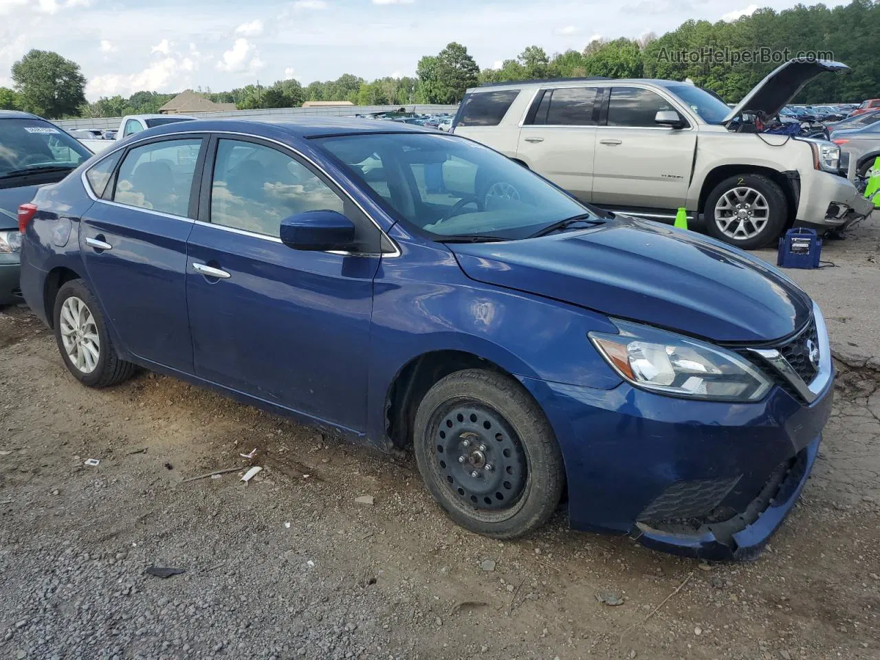 2018 Nissan Sentra S Blue vin: 3N1AB7AP6JL634858