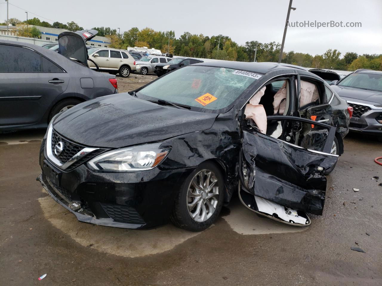 2018 Nissan Sentra S Черный vin: 3N1AB7AP6JY212849