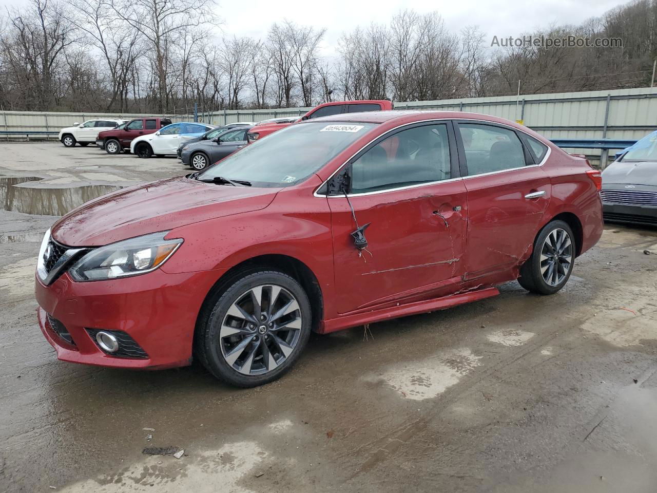 2018 Nissan Sentra S Красный vin: 3N1AB7AP6JY221678