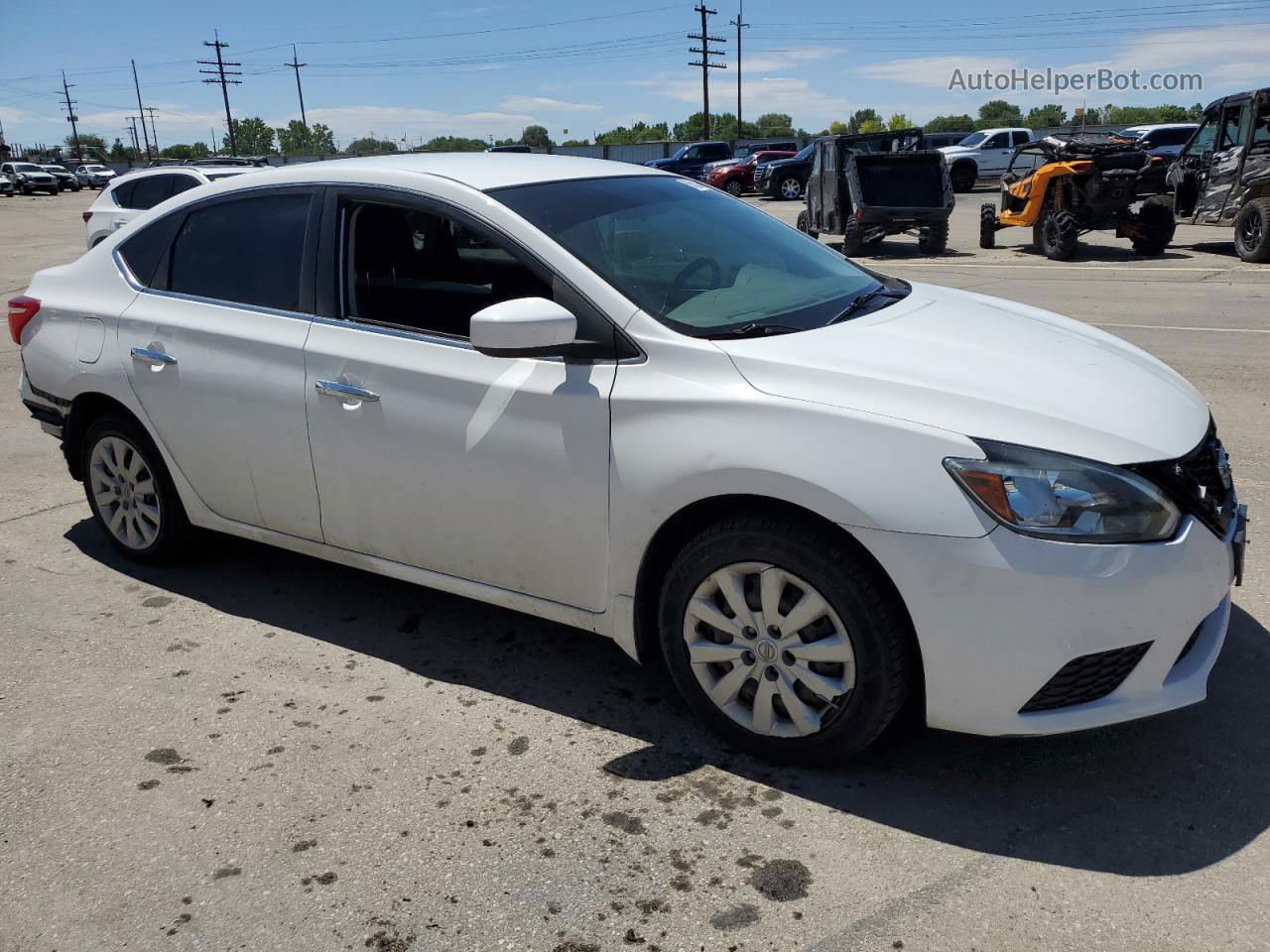 2018 Nissan Sentra S White vin: 3N1AB7AP6JY224452