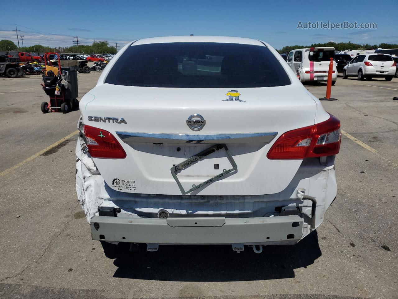 2018 Nissan Sentra S White vin: 3N1AB7AP6JY224452