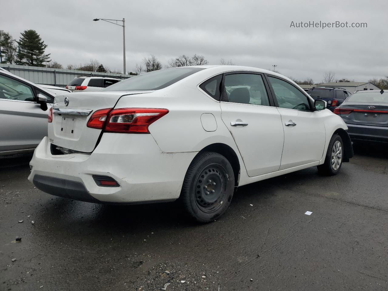 2018 Nissan Sentra S White vin: 3N1AB7AP6JY229540