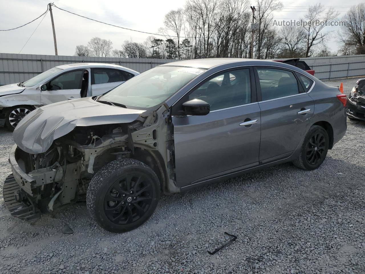 2018 Nissan Sentra S Gray vin: 3N1AB7AP6JY256916