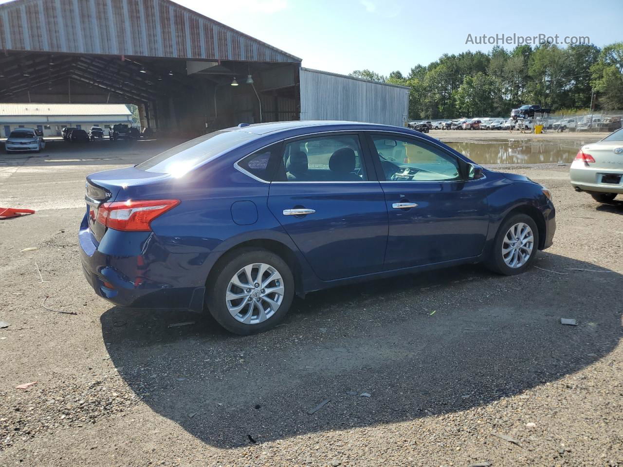 2018 Nissan Sentra S Blue vin: 3N1AB7AP6JY271058