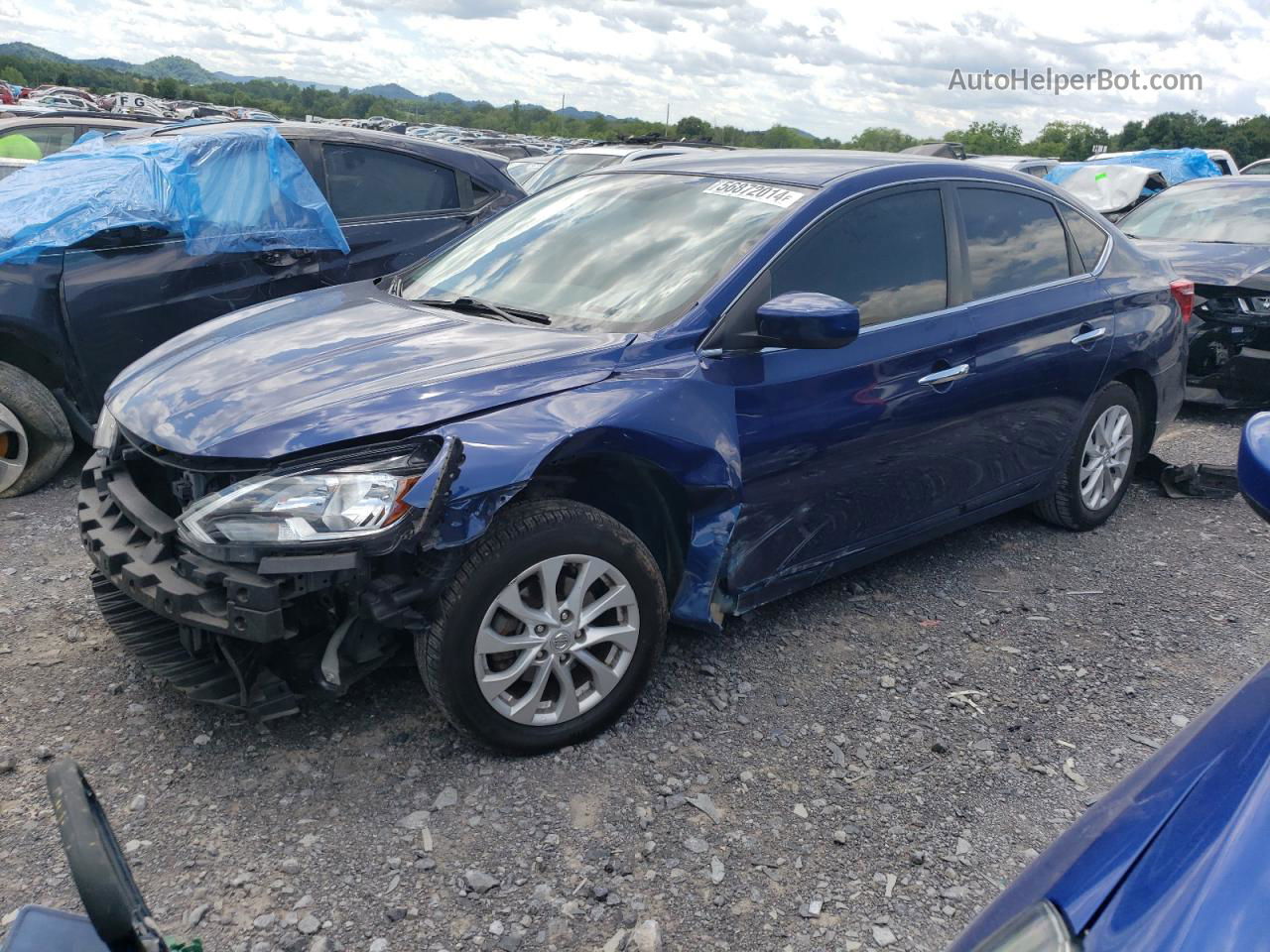 2018 Nissan Sentra S Blue vin: 3N1AB7AP6JY275045