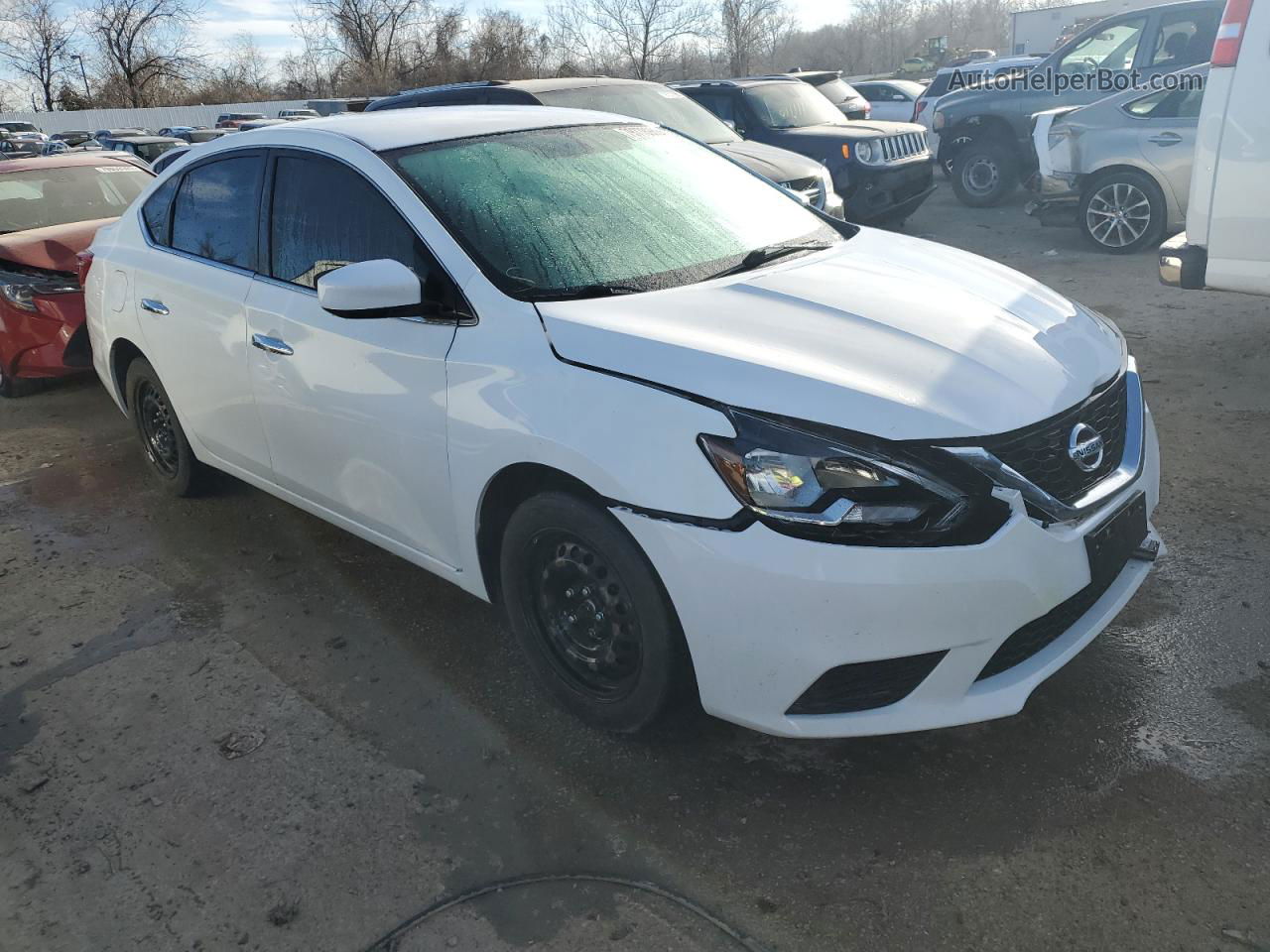 2018 Nissan Sentra S White vin: 3N1AB7AP6JY291777