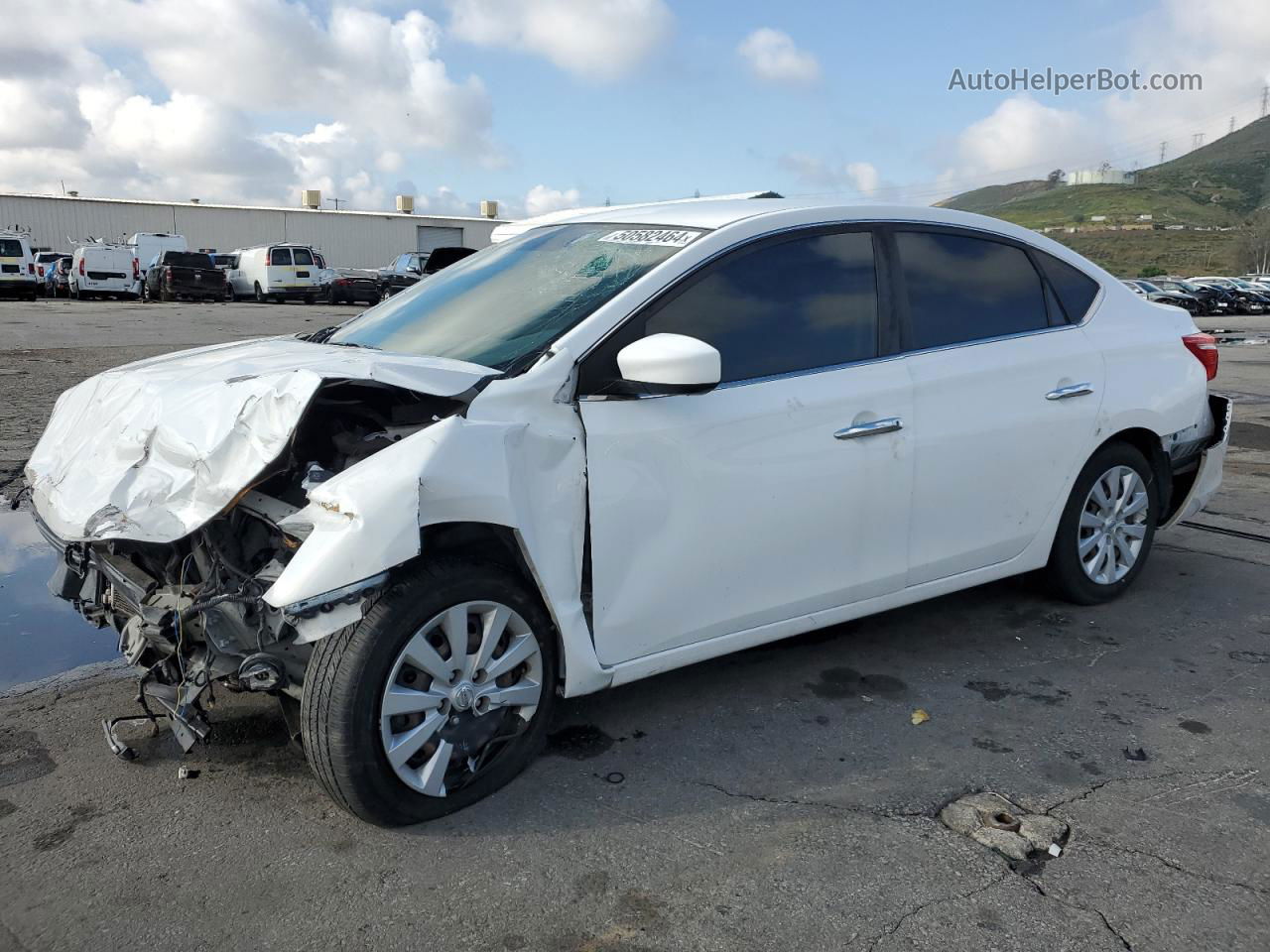 2018 Nissan Sentra S White vin: 3N1AB7AP6JY328584