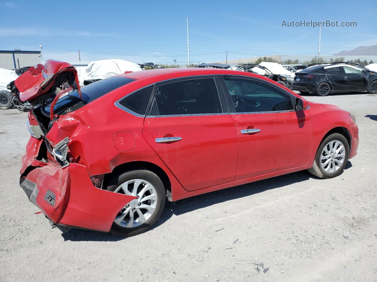 2018 Nissan Sentra S Red vin: 3N1AB7AP6JY341173