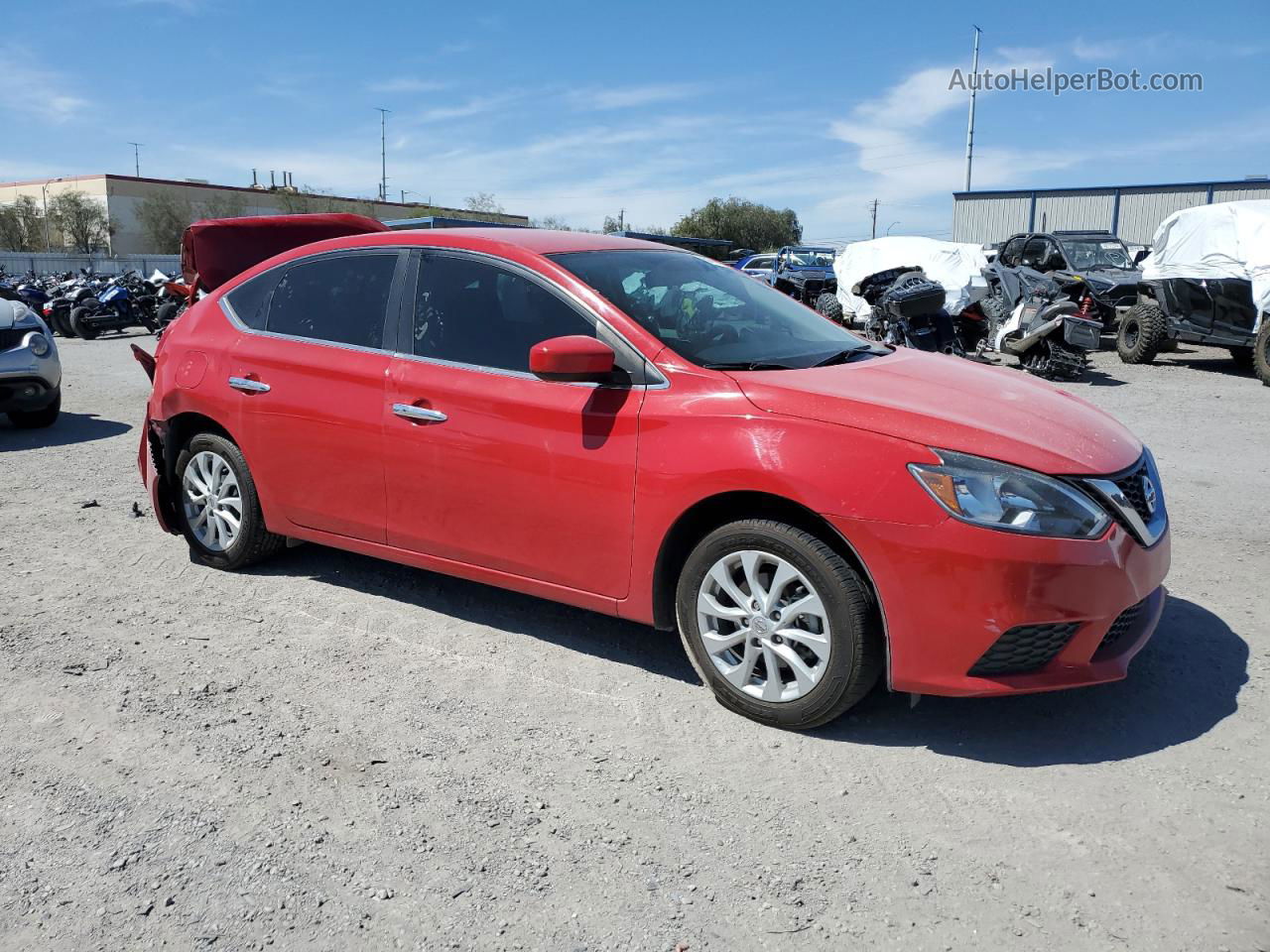 2018 Nissan Sentra S Red vin: 3N1AB7AP6JY341173