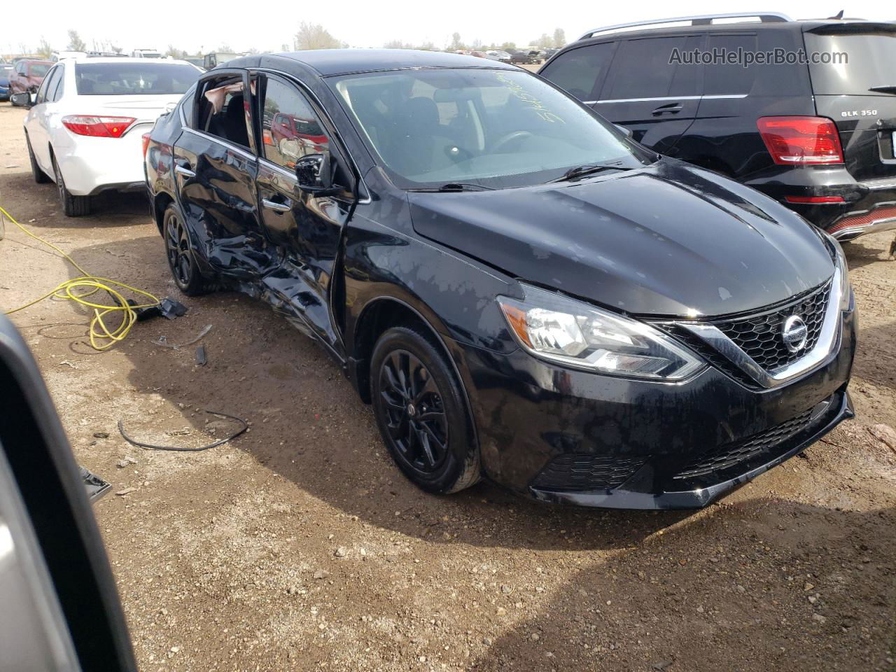 2018 Nissan Sentra S Black vin: 3N1AB7AP6JY345286