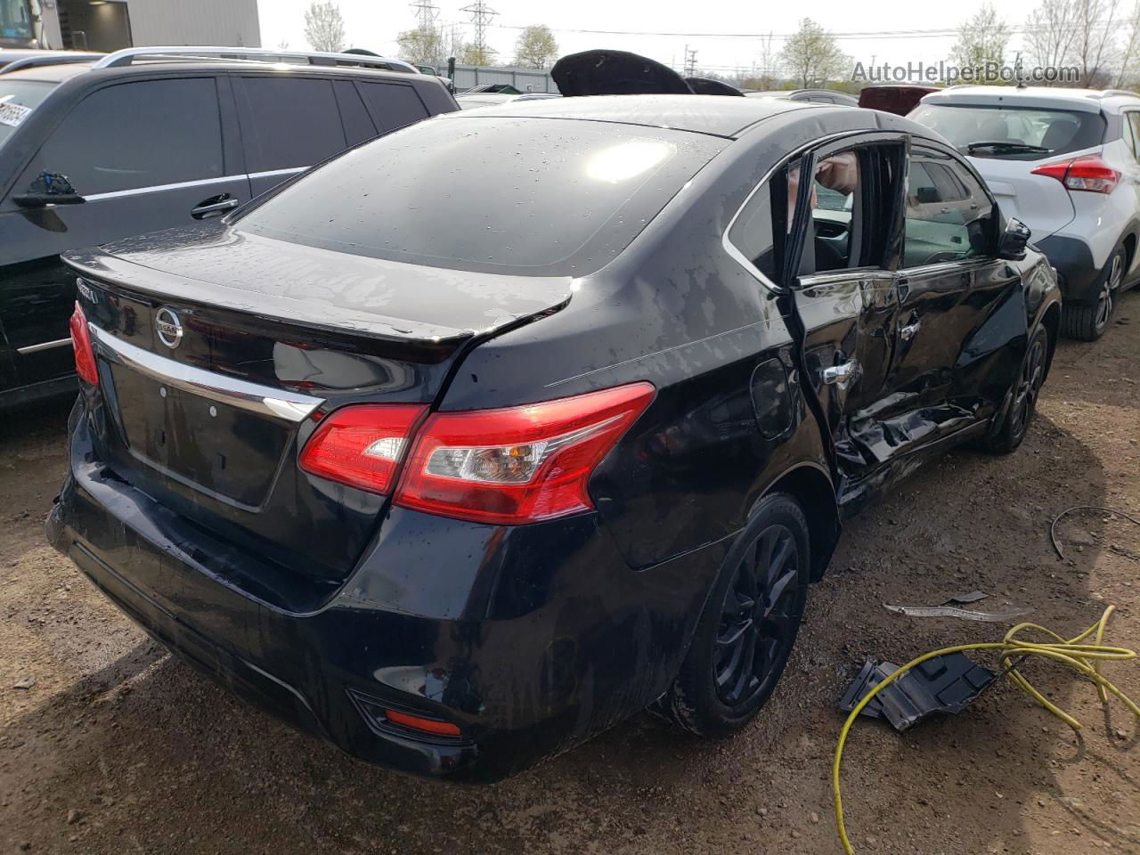 2018 Nissan Sentra S Black vin: 3N1AB7AP6JY345286