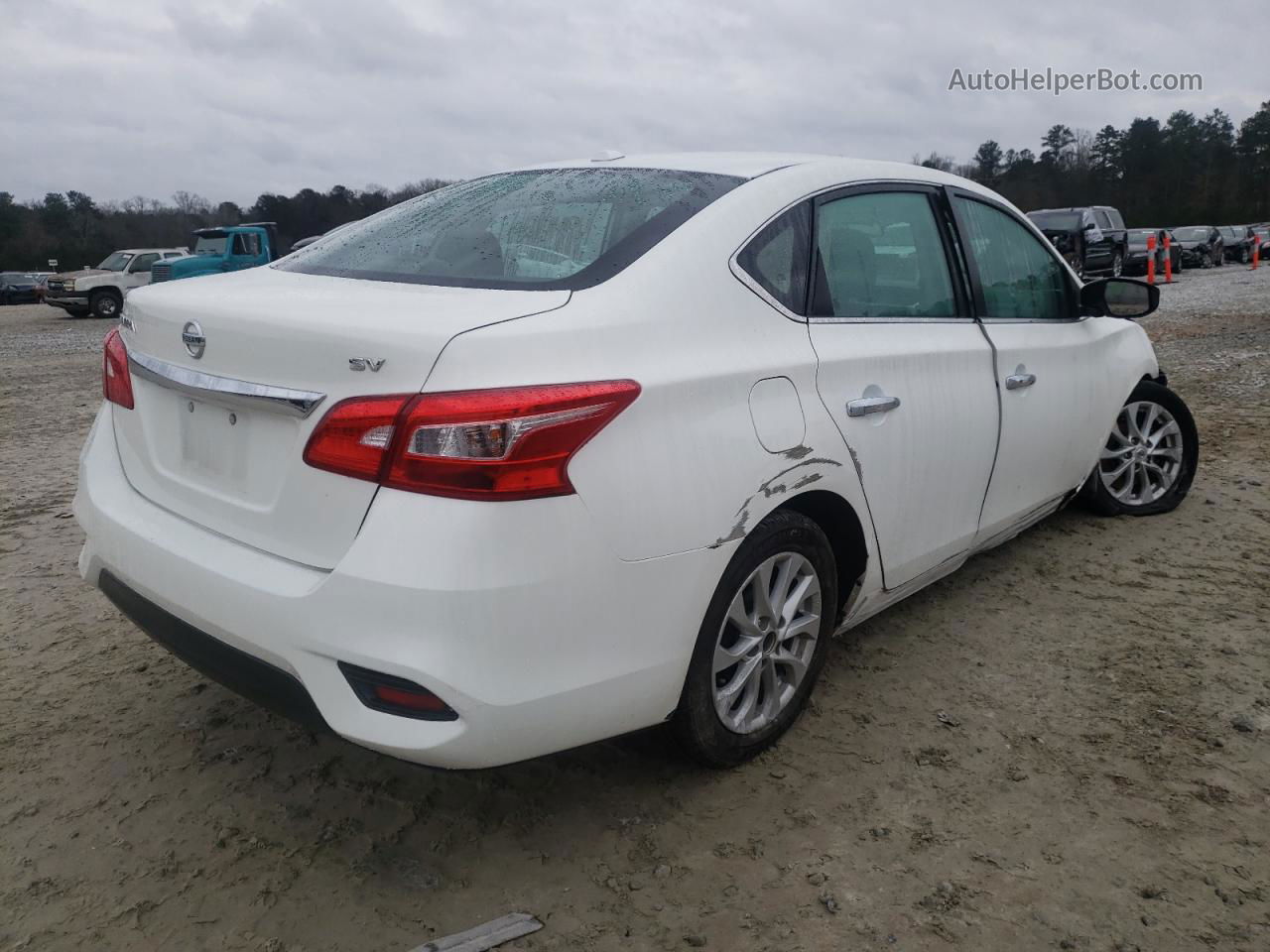 2019 Nissan Sentra S White vin: 3N1AB7AP6KL606950