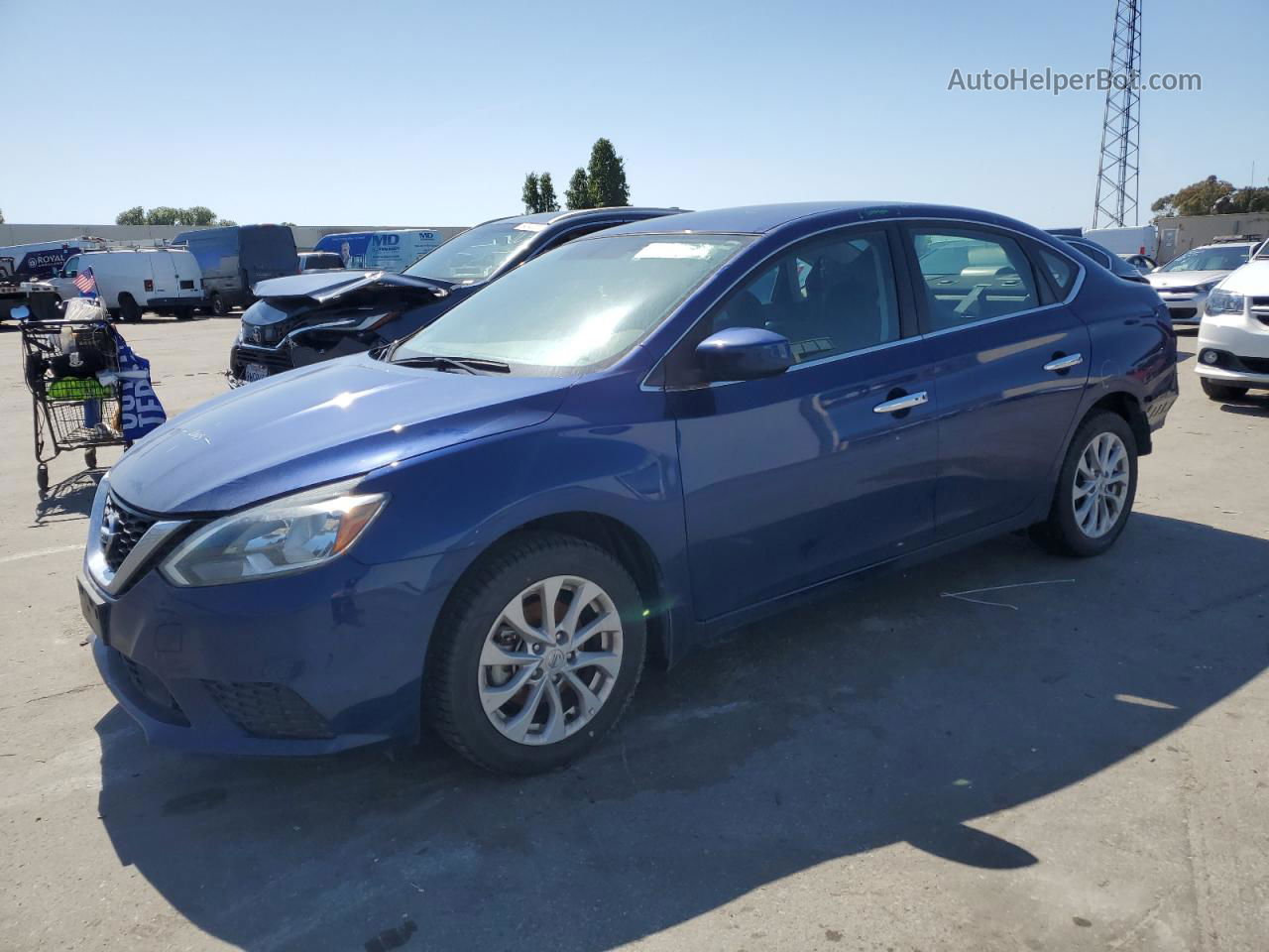 2019 Nissan Sentra S Blue vin: 3N1AB7AP6KY213288