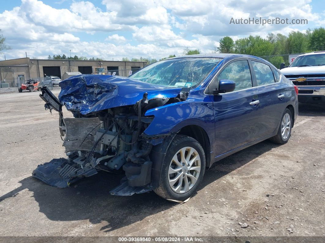 2019 Nissan Sentra Sv Синий vin: 3N1AB7AP6KY217633