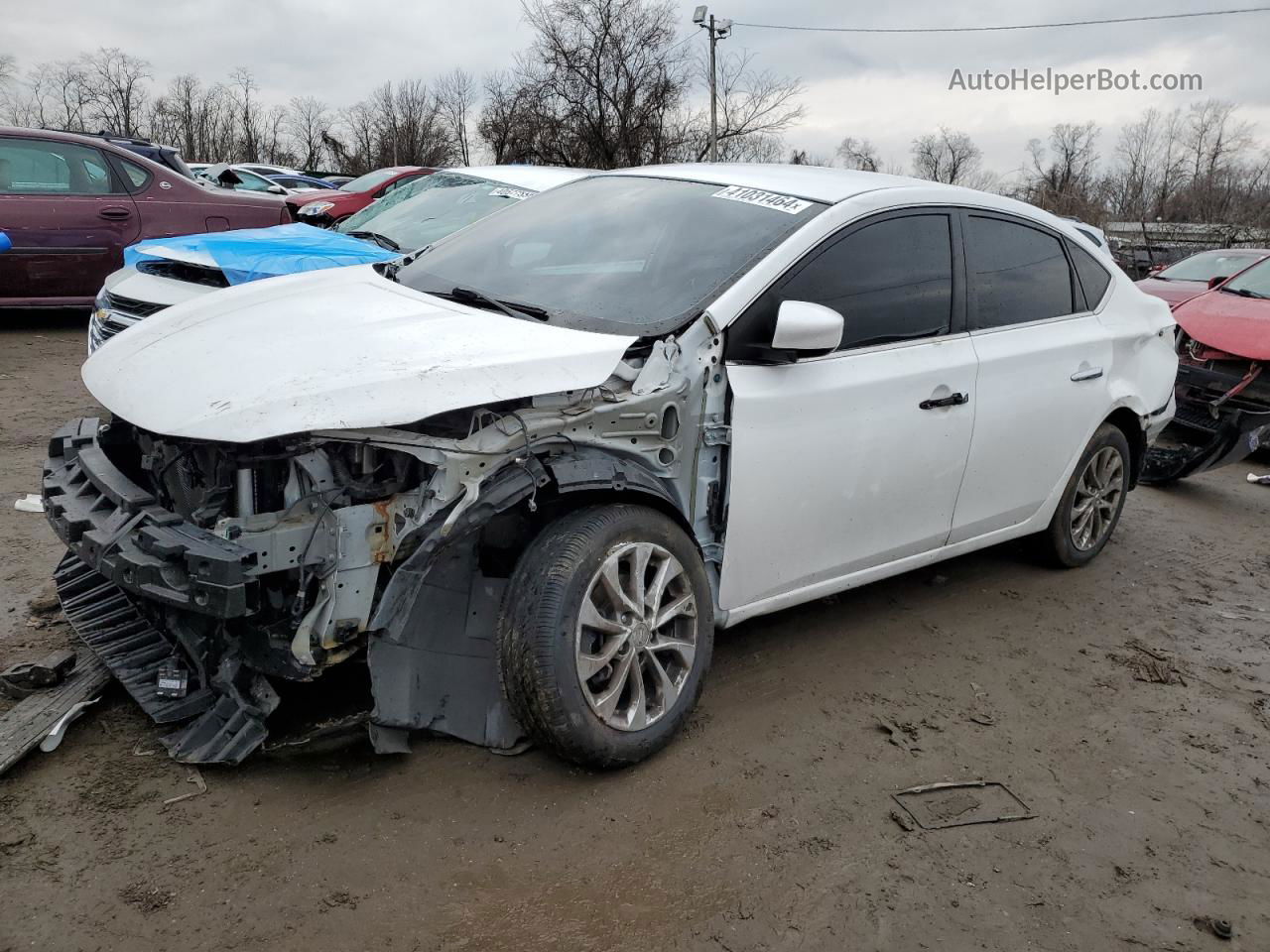 2019 Nissan Sentra S White vin: 3N1AB7AP6KY226266