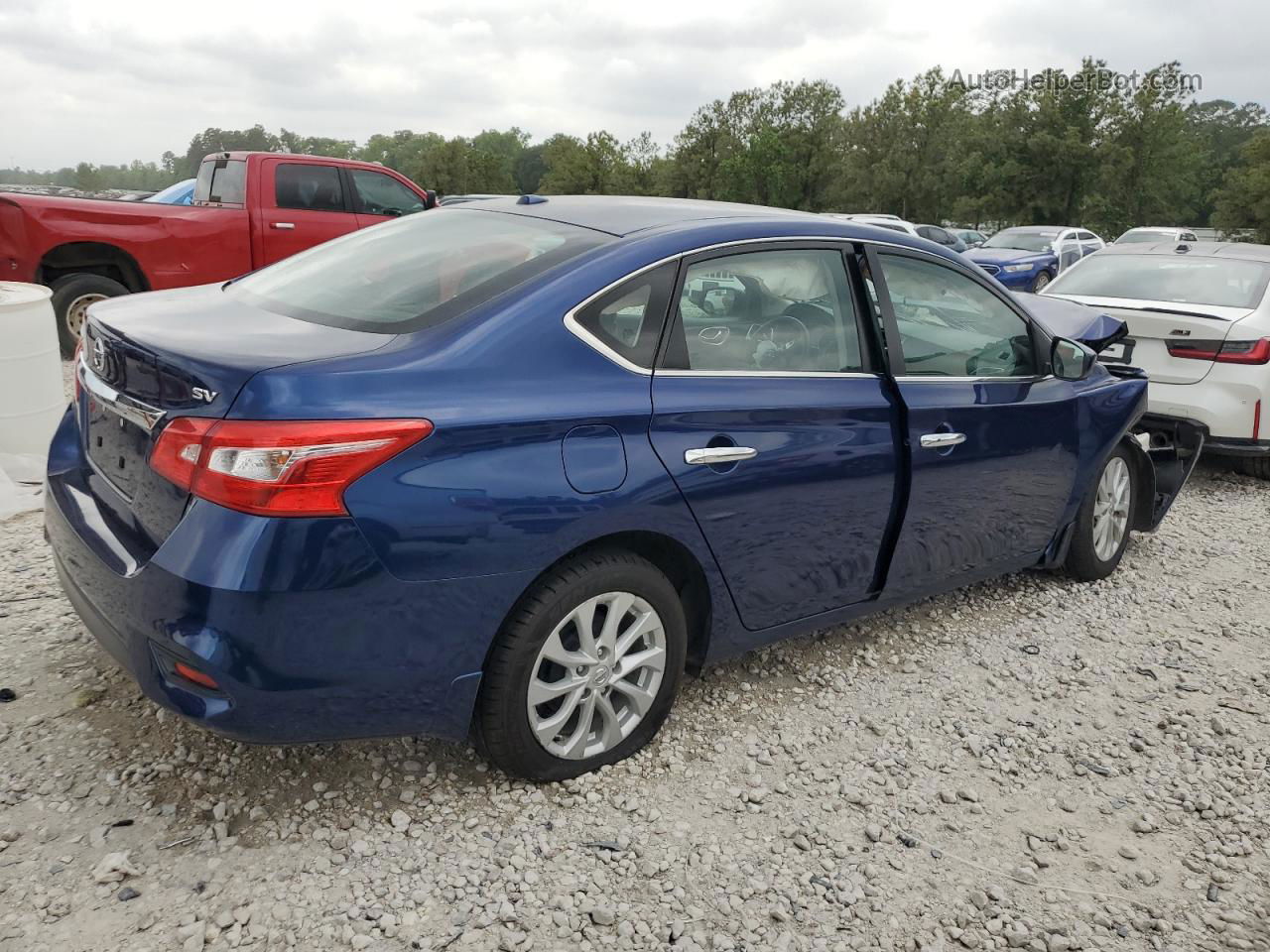 2019 Nissan Sentra S Синий vin: 3N1AB7AP6KY246355