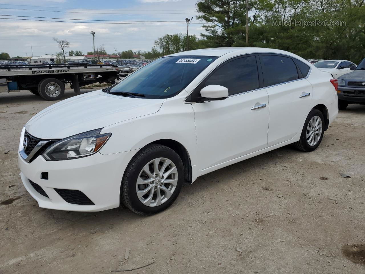 2019 Nissan Sentra S White vin: 3N1AB7AP6KY247862