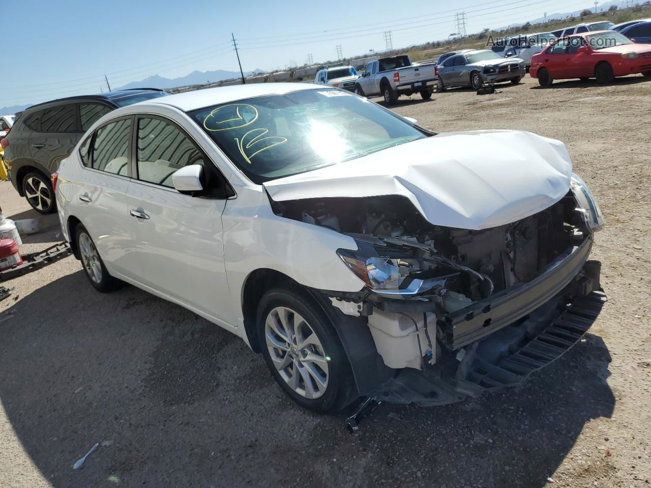 2019 Nissan Sentra S White vin: 3N1AB7AP6KY251653