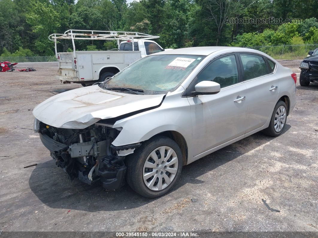 2019 Nissan Sentra S Серебряный vin: 3N1AB7AP6KY283390