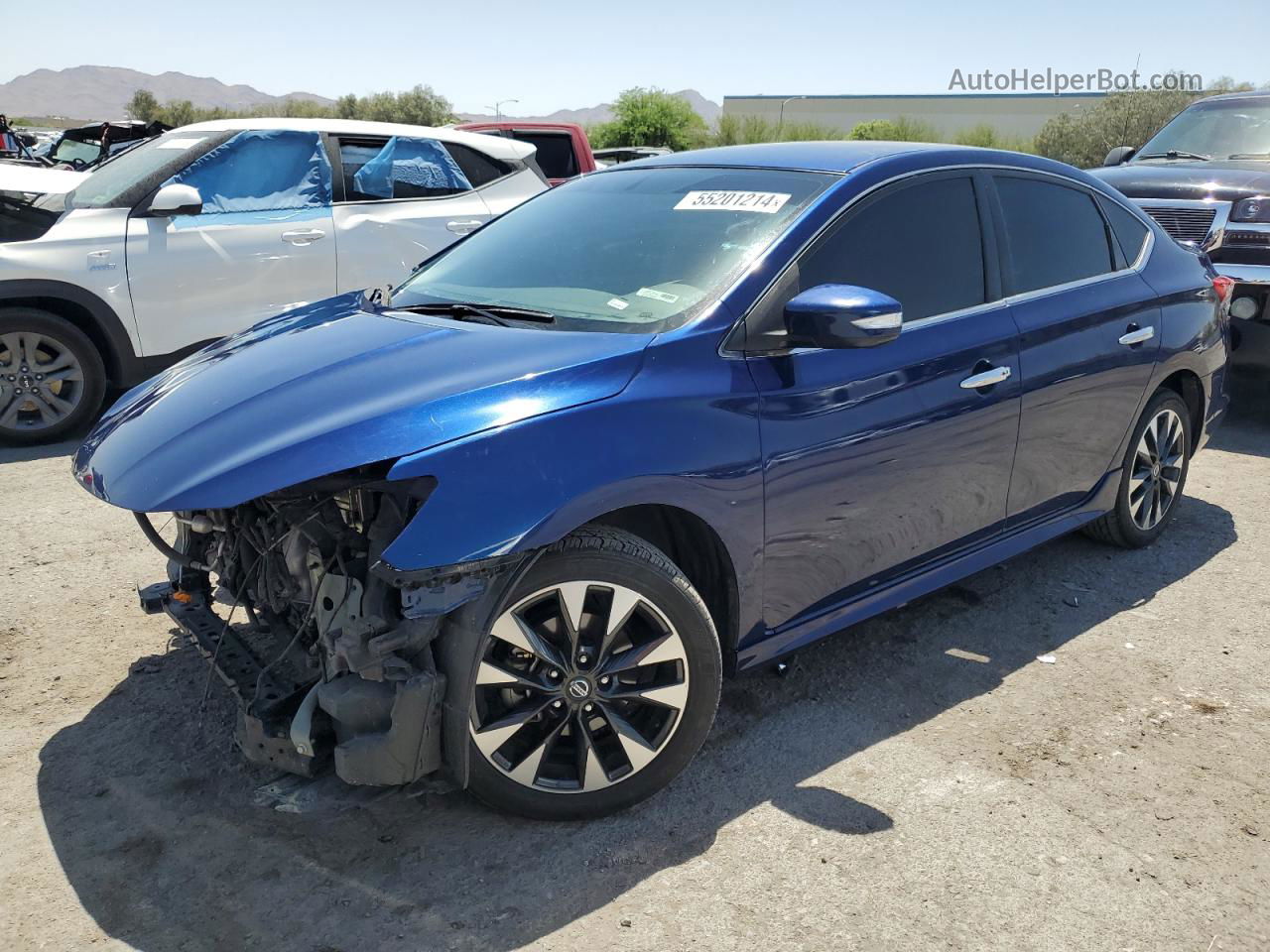 2019 Nissan Sentra S Синий vin: 3N1AB7AP6KY293630