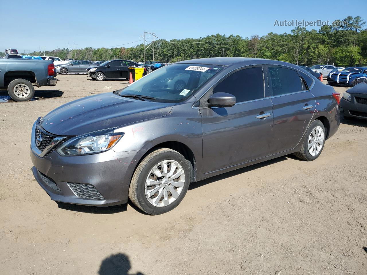 2019 Nissan Sentra S Серый vin: 3N1AB7AP6KY302617