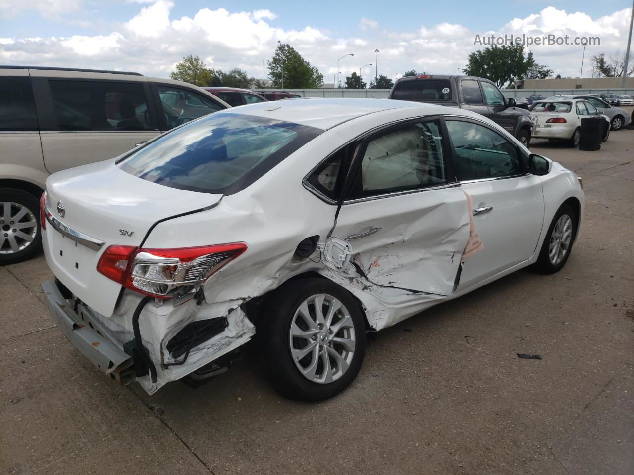 2019 Nissan Sentra S White vin: 3N1AB7AP6KY311981