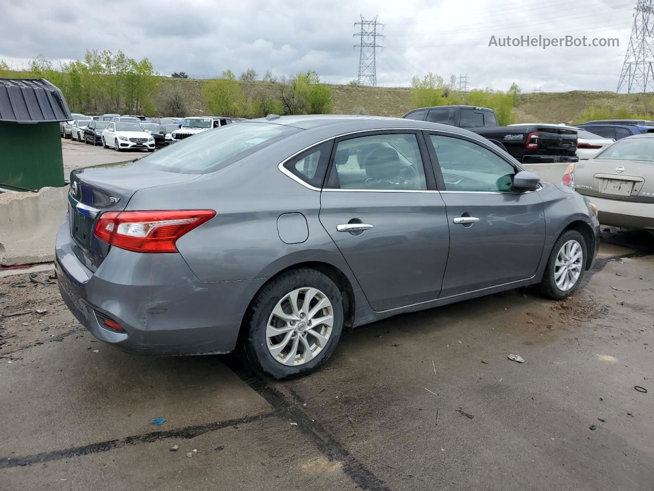 2019 Nissan Sentra S Серый vin: 3N1AB7AP6KY368620