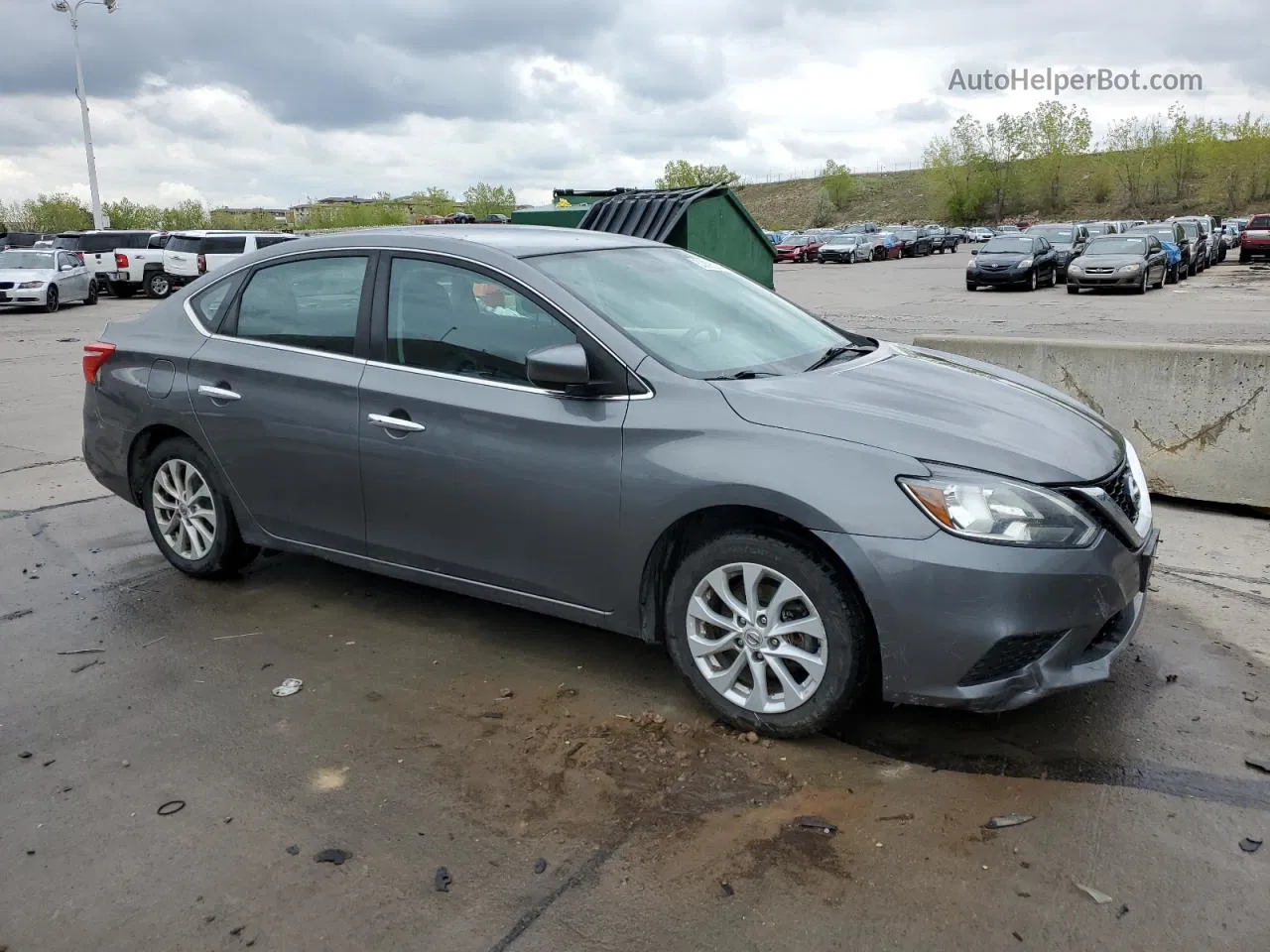 2019 Nissan Sentra S Серый vin: 3N1AB7AP6KY368620