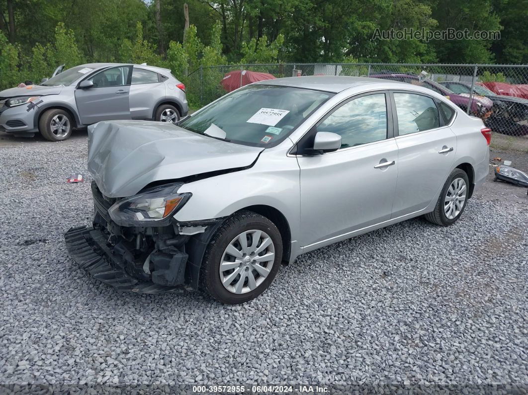 2019 Nissan Sentra S Серебряный vin: 3N1AB7AP6KY388110