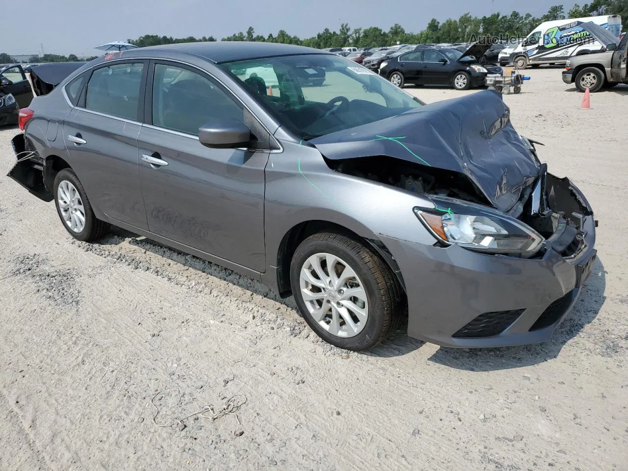 2019 Nissan Sentra S Серый vin: 3N1AB7AP6KY399169