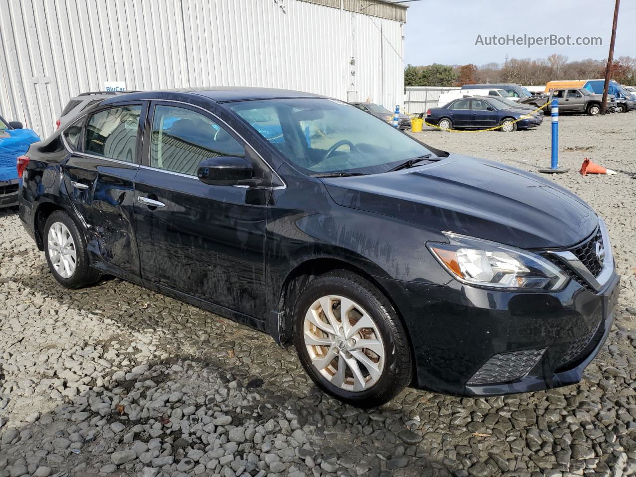 2019 Nissan Sentra S Черный vin: 3N1AB7AP6KY402636