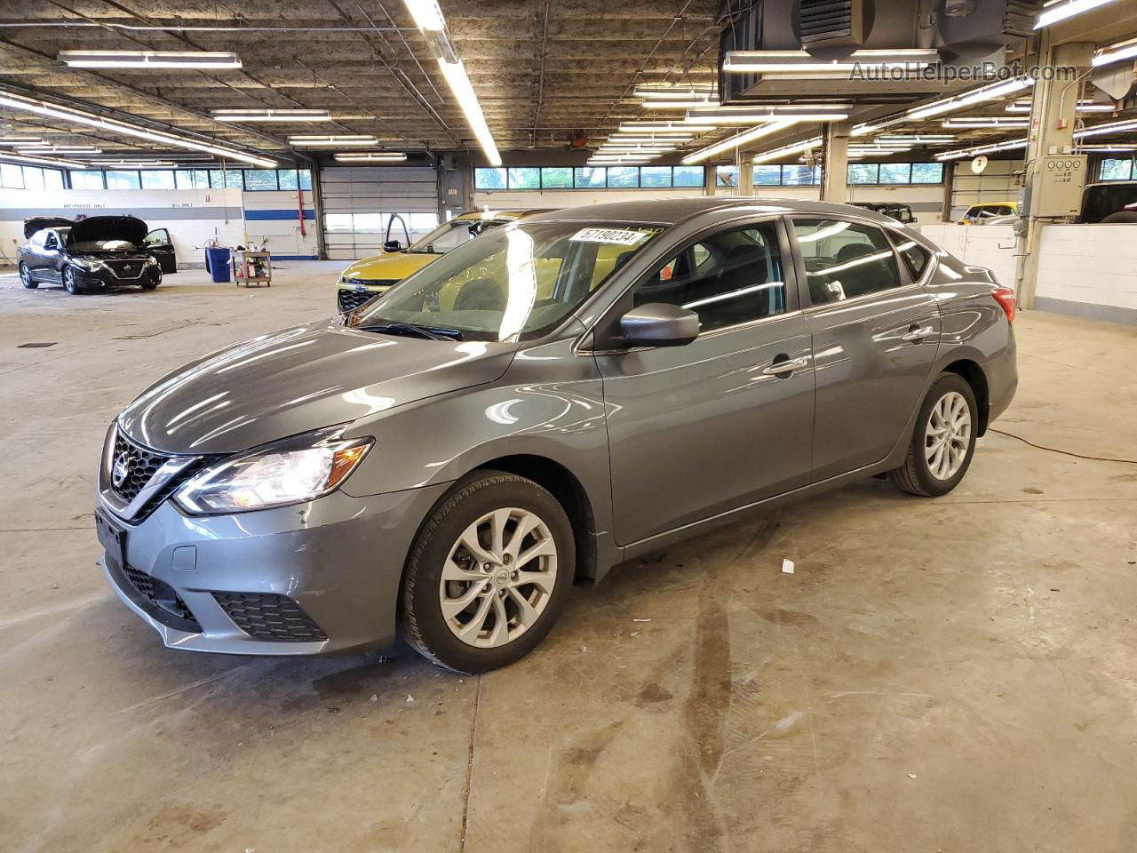 2019 Nissan Sentra S Серый vin: 3N1AB7AP6KY421123