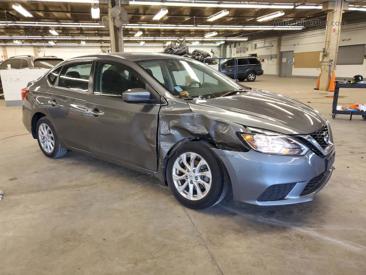 2019 Nissan Sentra S Серый vin: 3N1AB7AP6KY421123