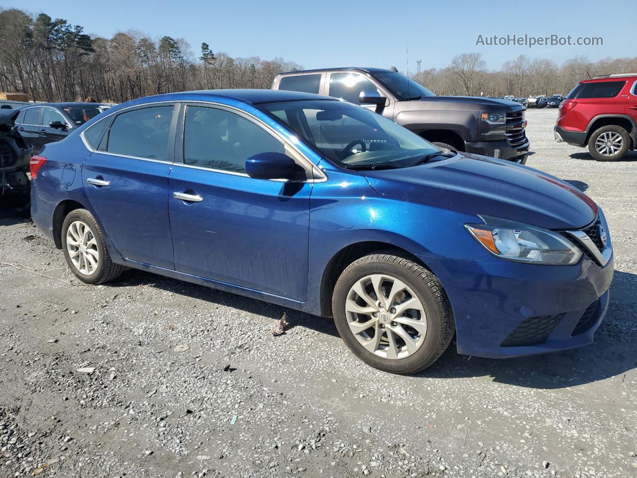 2019 Nissan Sentra S Синий vin: 3N1AB7AP6KY444739