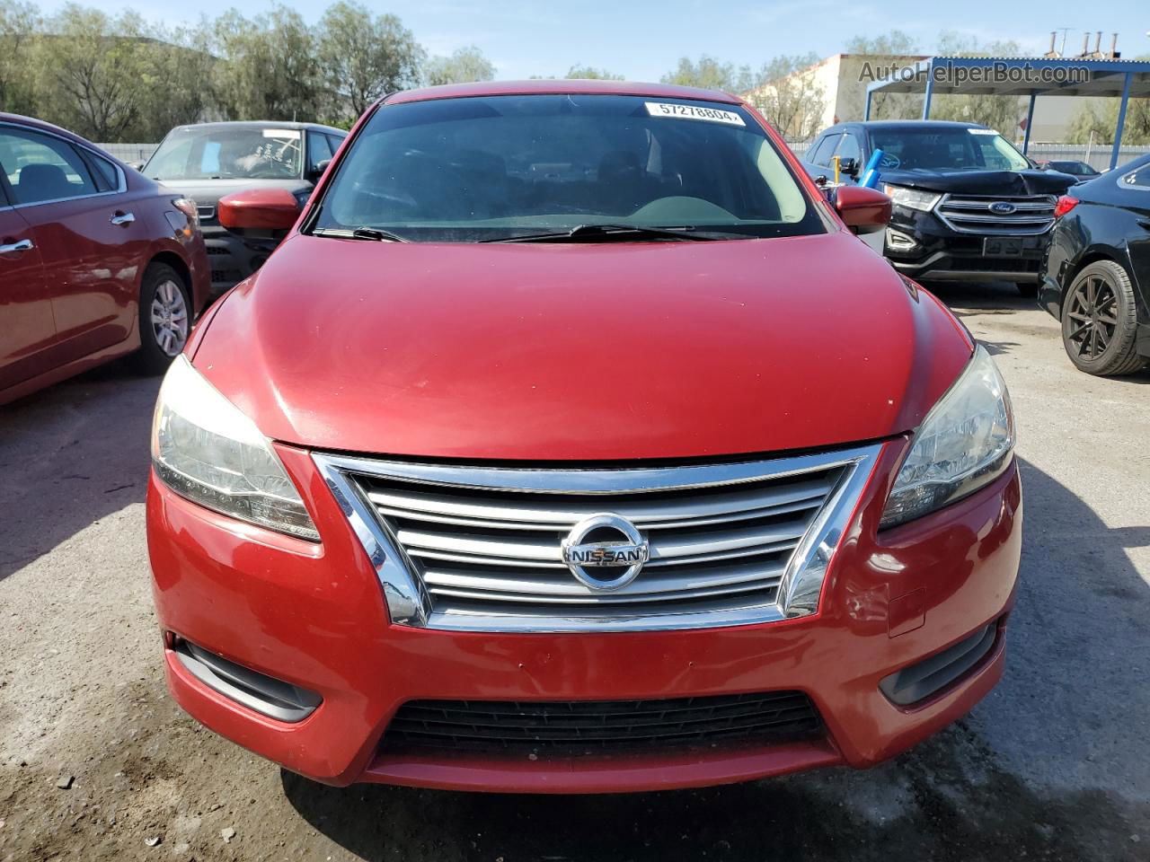 2014 Nissan Sentra S Burgundy vin: 3N1AB7AP7EL626371