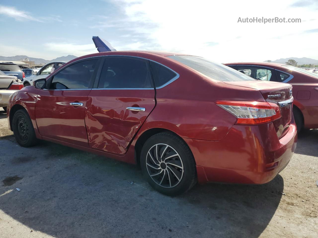 2014 Nissan Sentra S Burgundy vin: 3N1AB7AP7EL626371