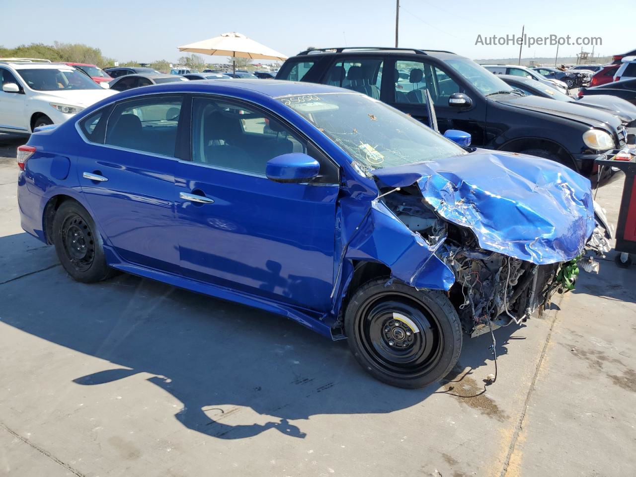 2014 Nissan Sentra S Синий vin: 3N1AB7AP7EY250581