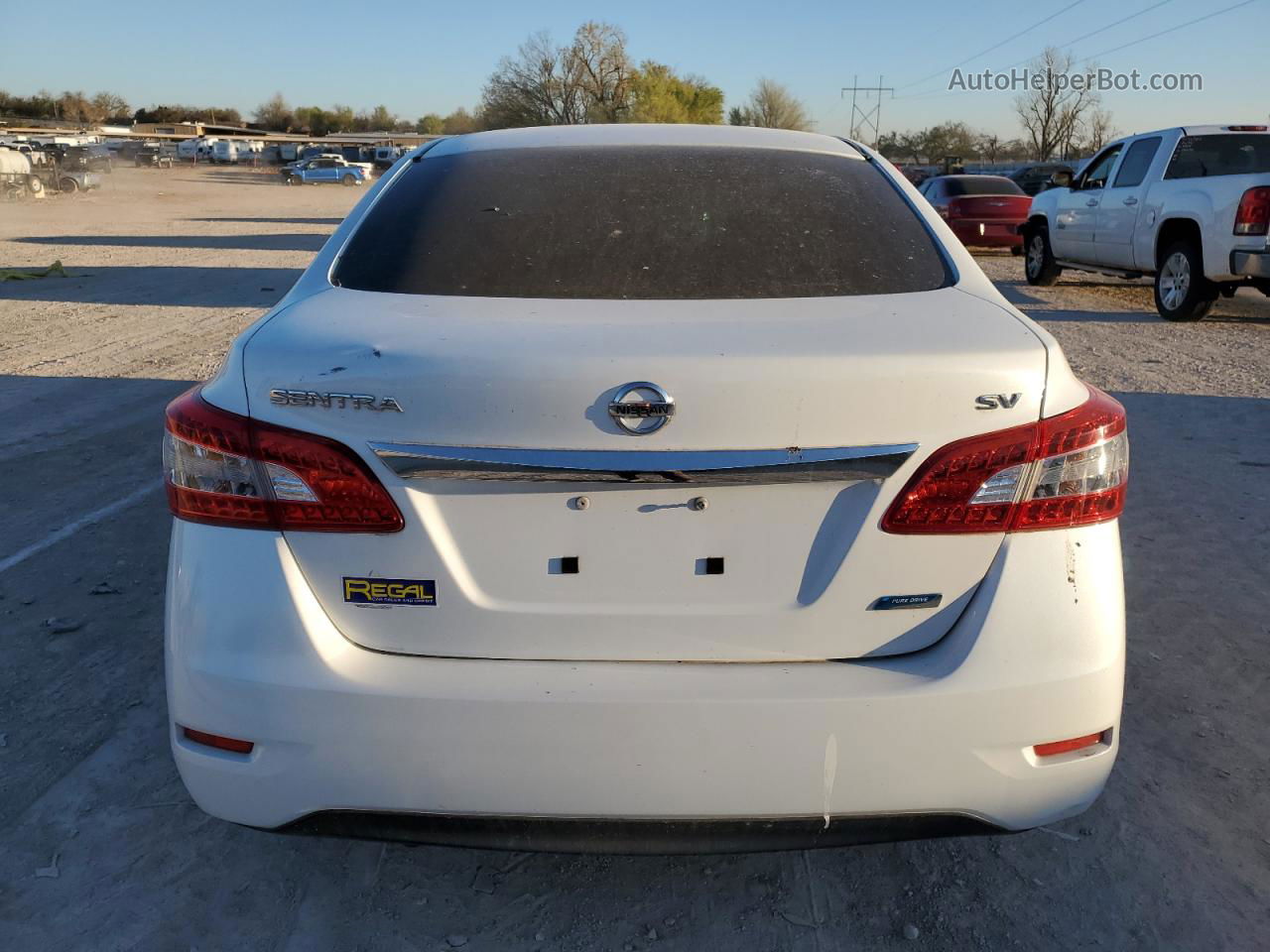 2014 Nissan Sentra S White vin: 3N1AB7AP7EY255926