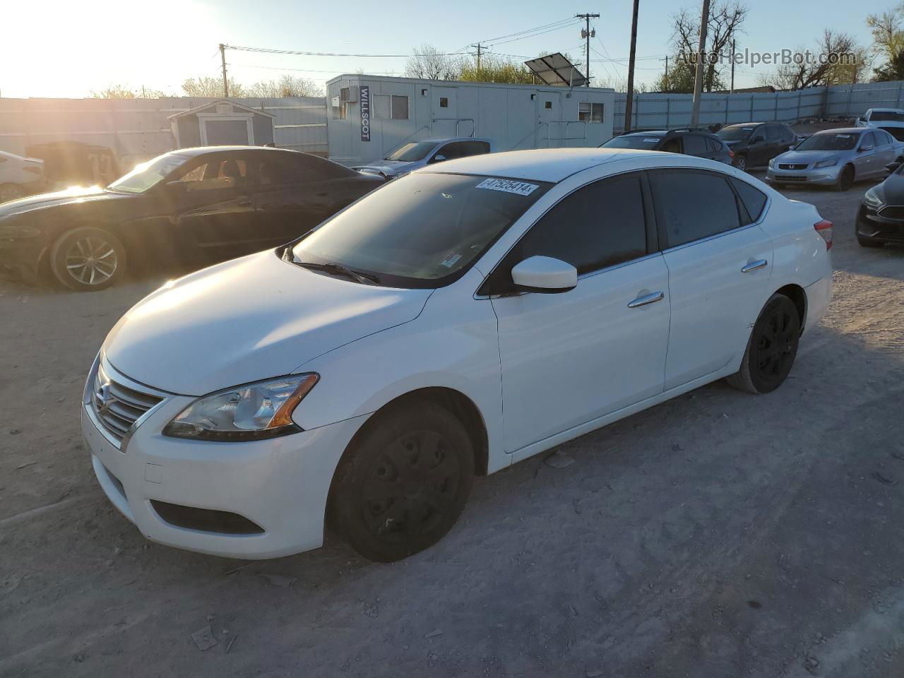 2014 Nissan Sentra S White vin: 3N1AB7AP7EY255926