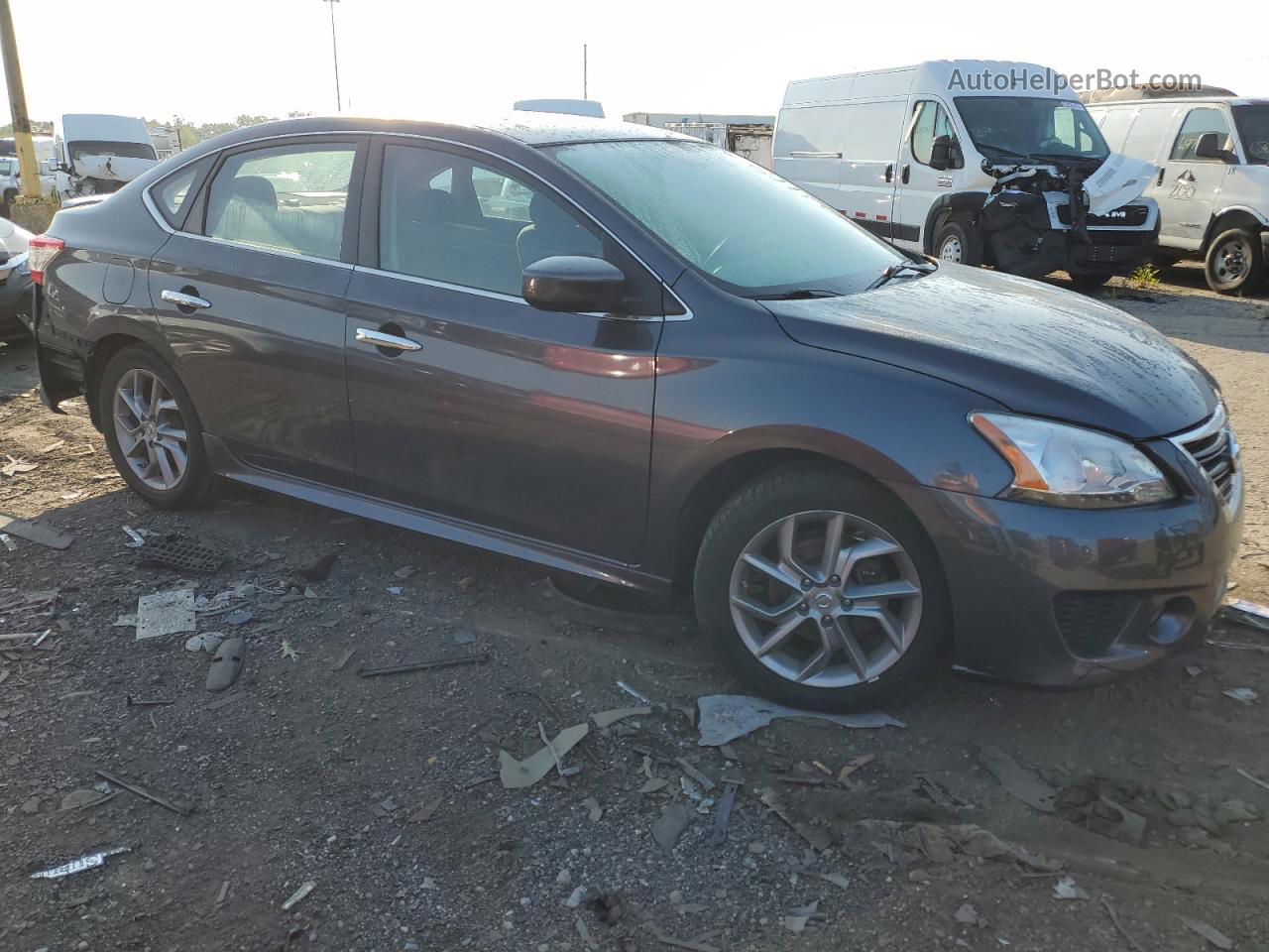 2014 Nissan Sentra S Gray vin: 3N1AB7AP7EY258146