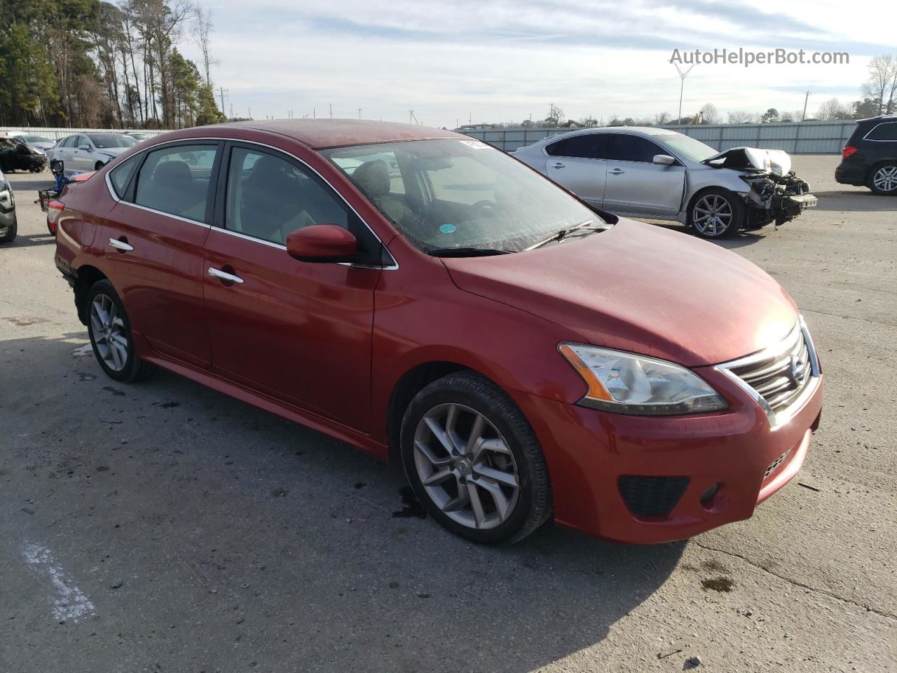 2014 Nissan Sentra S Red vin: 3N1AB7AP7EY258535