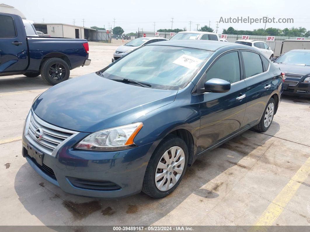 2014 Nissan Sentra Sv Синий vin: 3N1AB7AP7EY301223