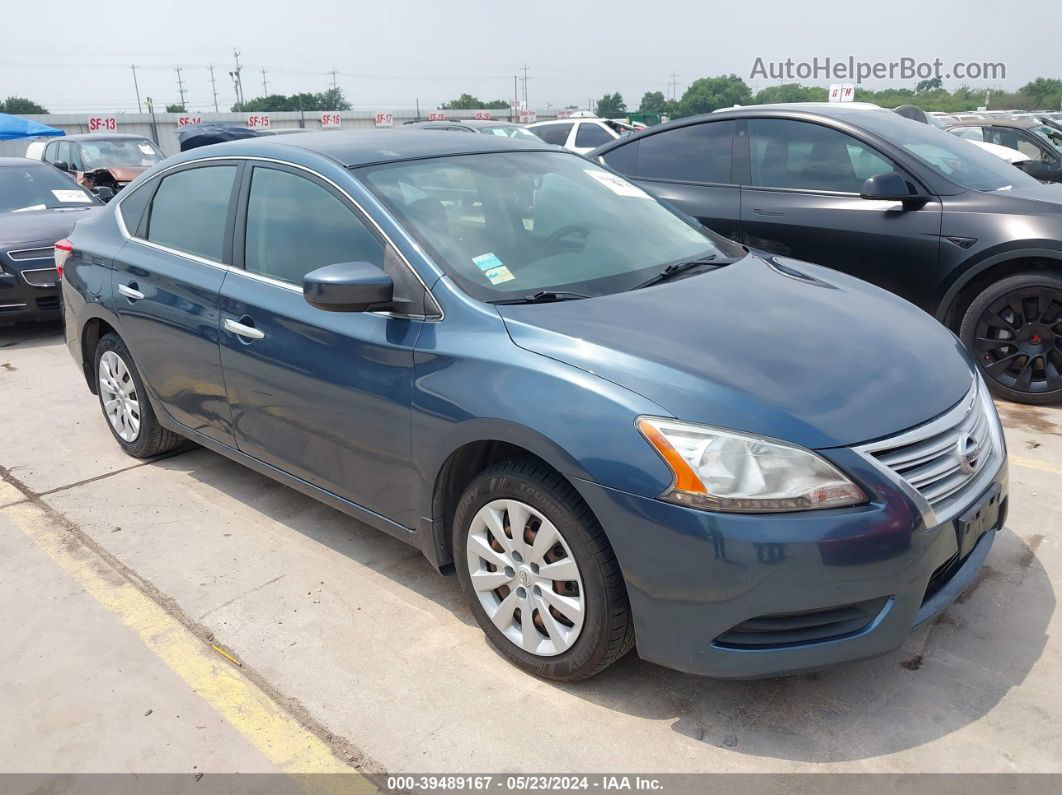 2014 Nissan Sentra Sv Blue vin: 3N1AB7AP7EY301223