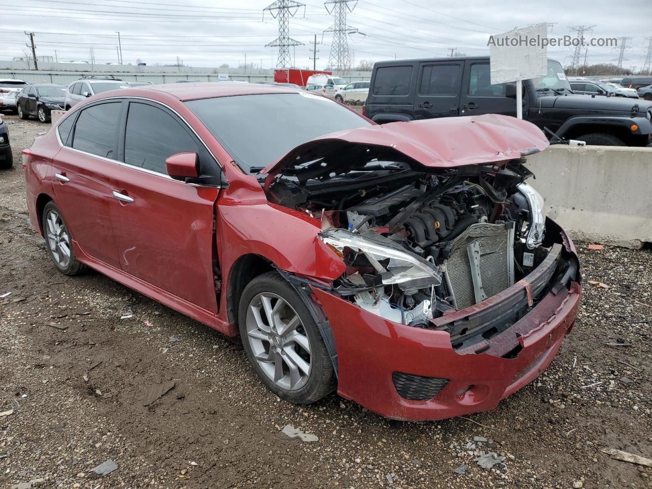 2014 Nissan Sentra S Красный vin: 3N1AB7AP7EY319477