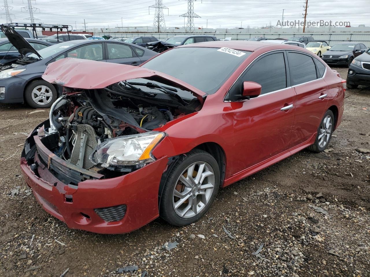 2014 Nissan Sentra S Красный vin: 3N1AB7AP7EY319477