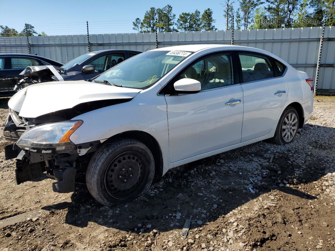 2014 Nissan Sentra S White vin: 3N1AB7AP7EY334898