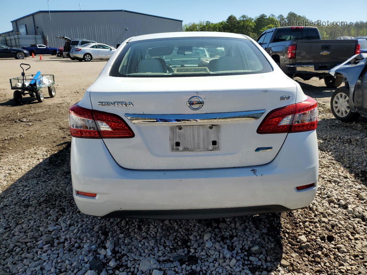 2014 Nissan Sentra S White vin: 3N1AB7AP7EY334898